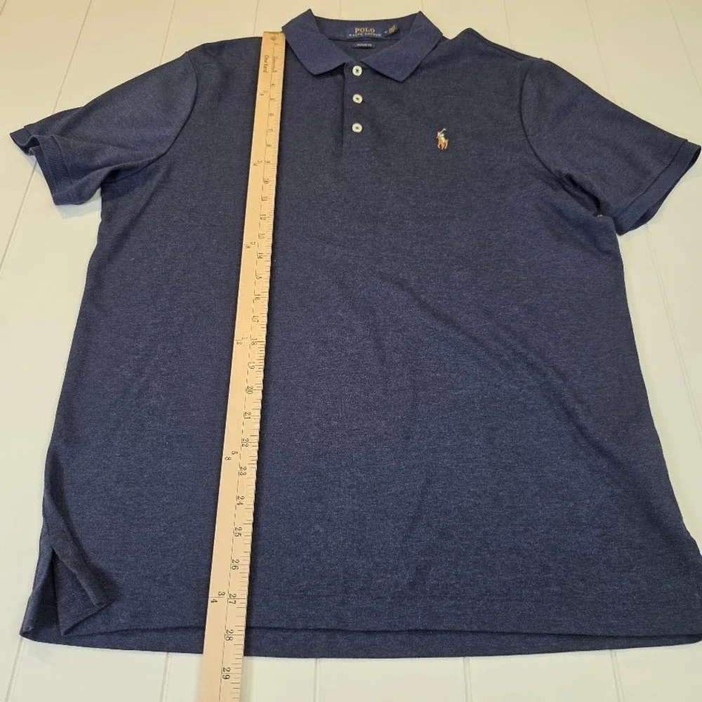 Polo Ralph Lauren Men's M Polo Shirt Navy Blue Classic Fit Cotton Short Sleeve